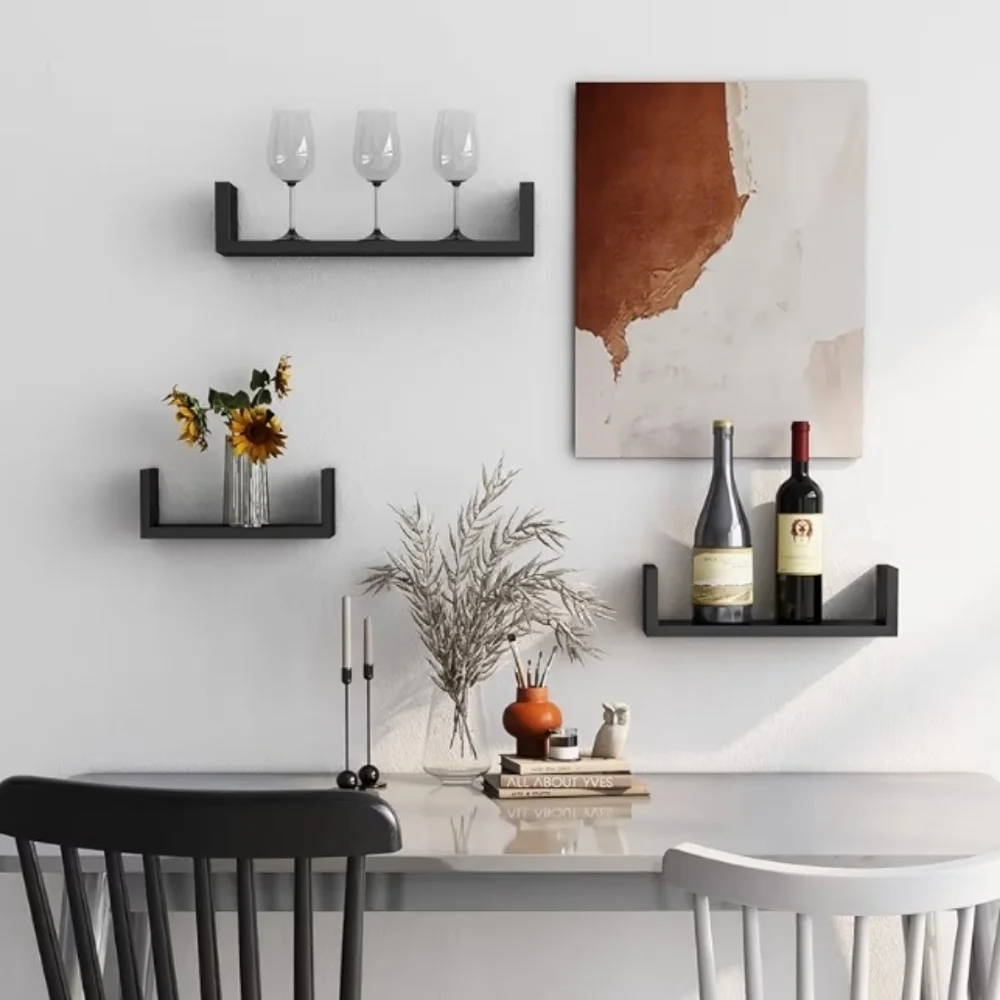3 Pc Modern Shelf Set - Black